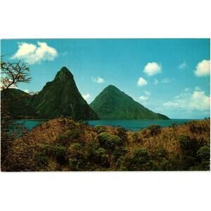 Well Known Breath-Taking Pitons, St. Lucia Postcard